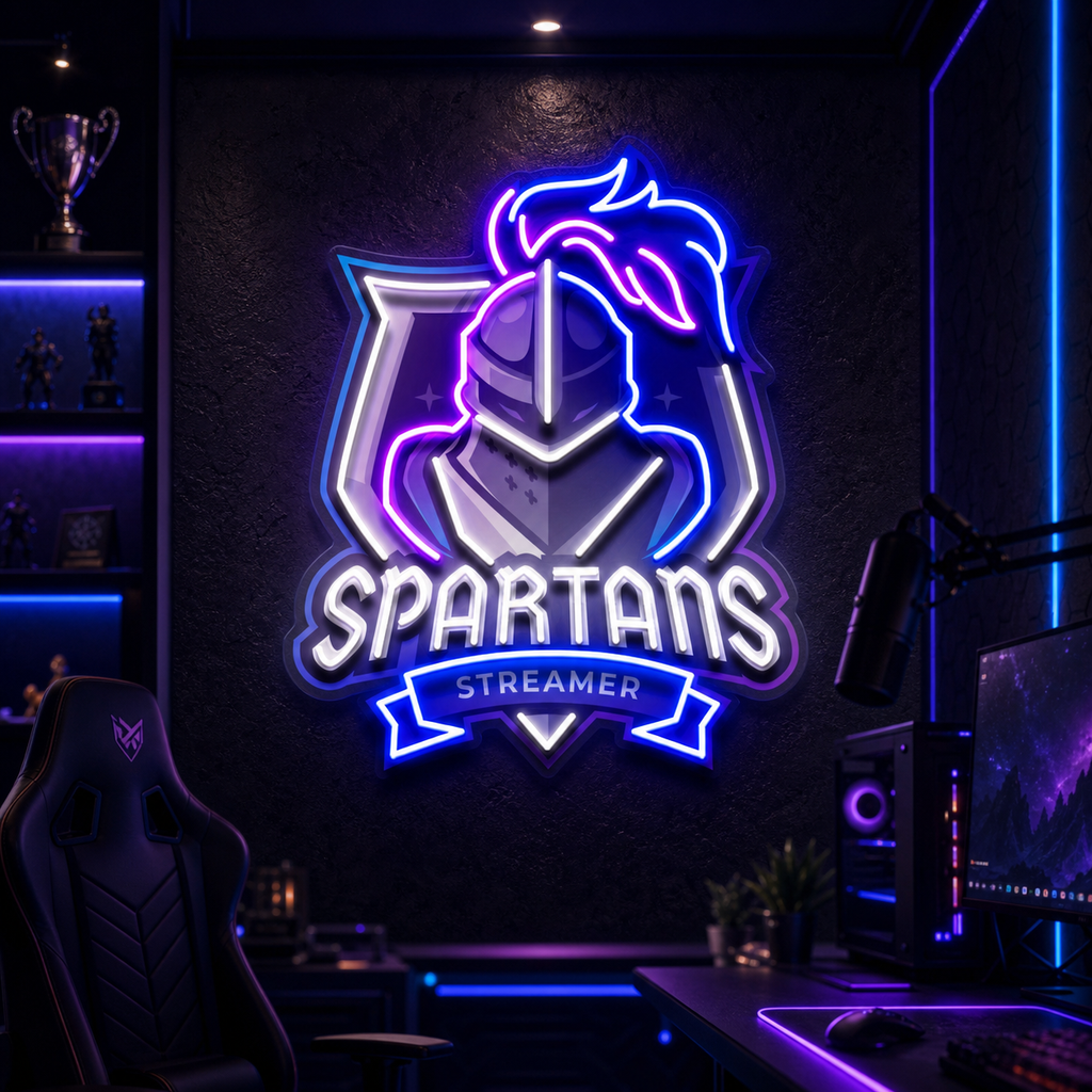 Spartans Gaming Streamer LED Neon Sign Light Pop Art 0