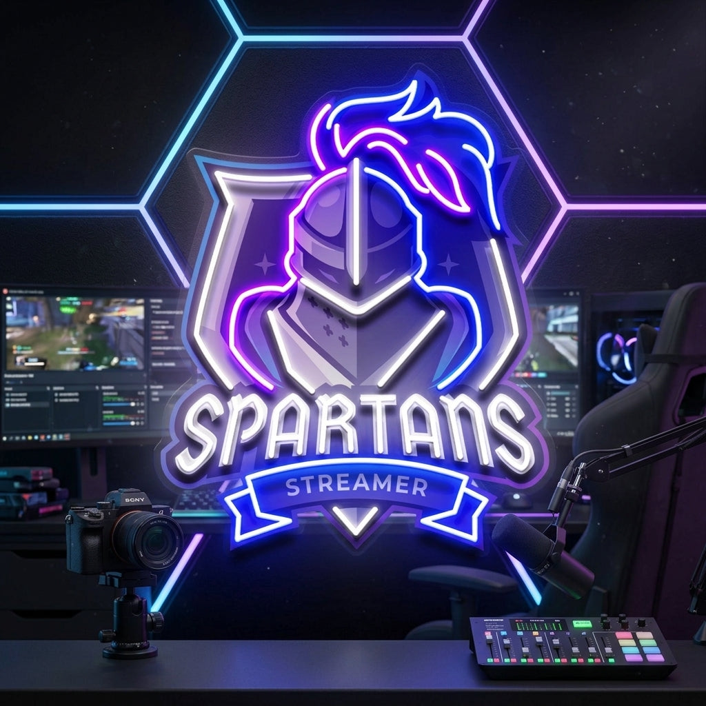 Spartans Gaming Streamer LED Neon Sign Light Pop Art 1