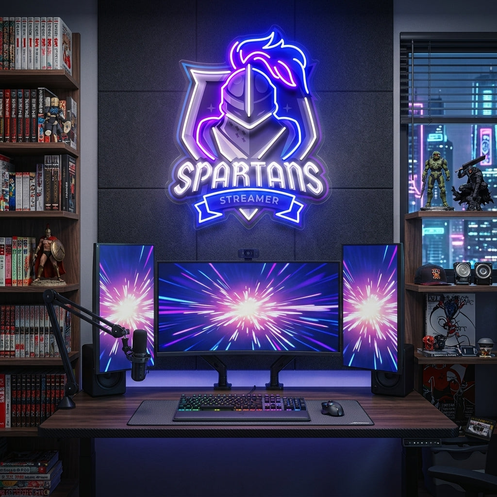 Spartans Gaming Streamer LED Neon Sign Light Pop Art 2