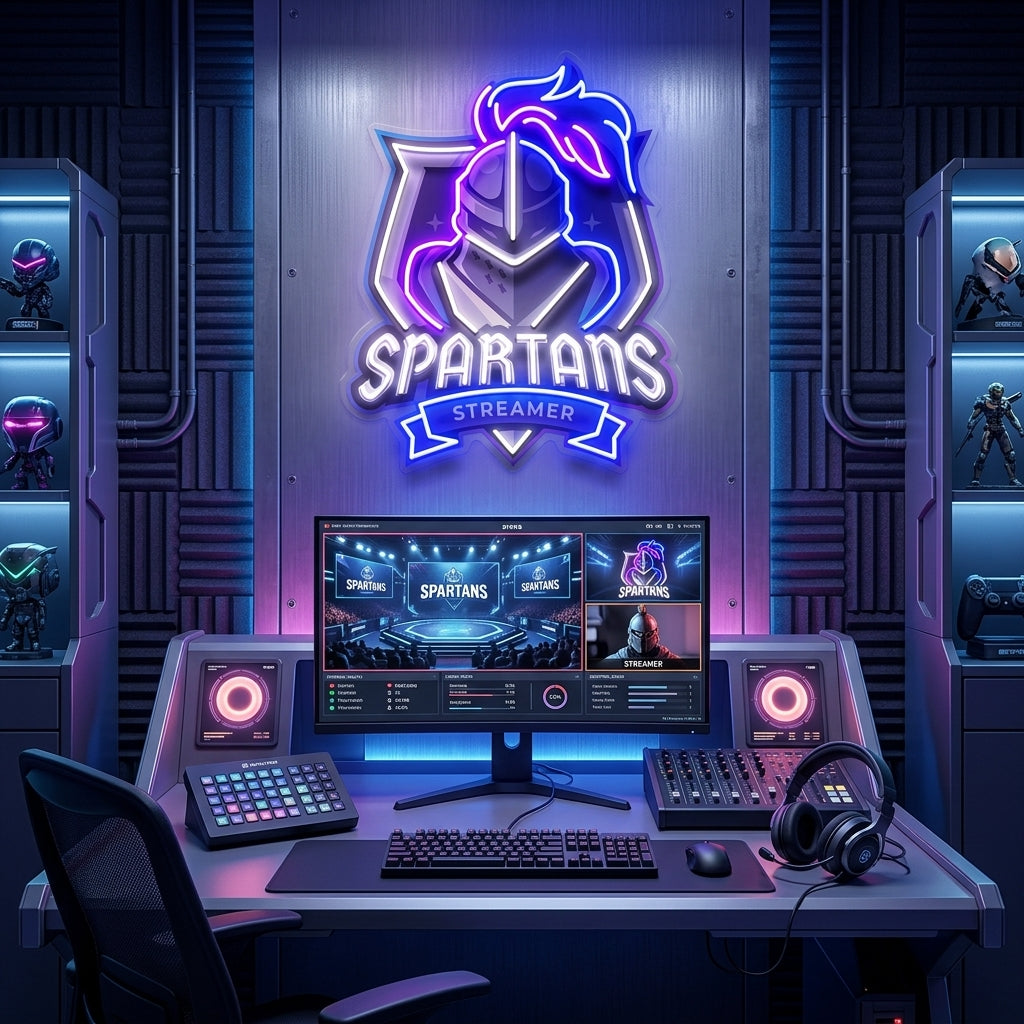 Spartans Gaming Streamer LED Neon Sign Light Pop Art 4