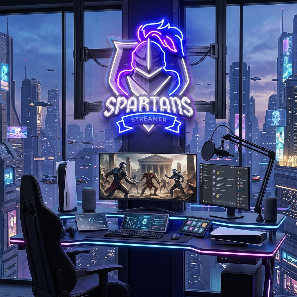 Spartans Gaming Streamer LED Neon Sign Light Pop Art 6