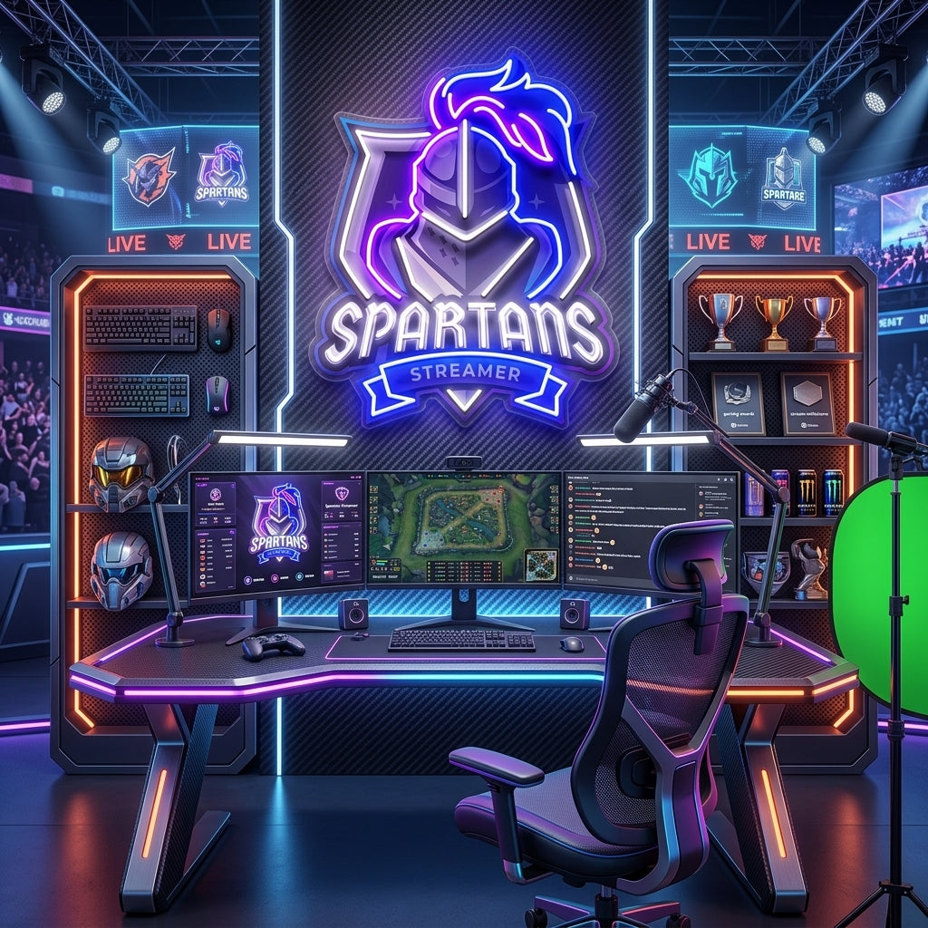 Spartans Gaming Streamer LED Neon Sign Light Pop Art 7