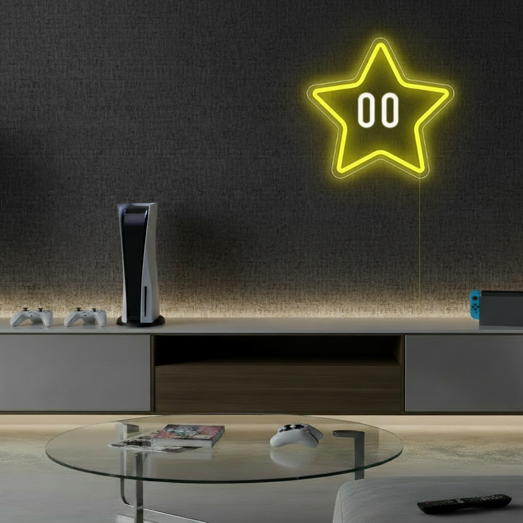Star Neon Sign Gaming Room Decor Sign 0