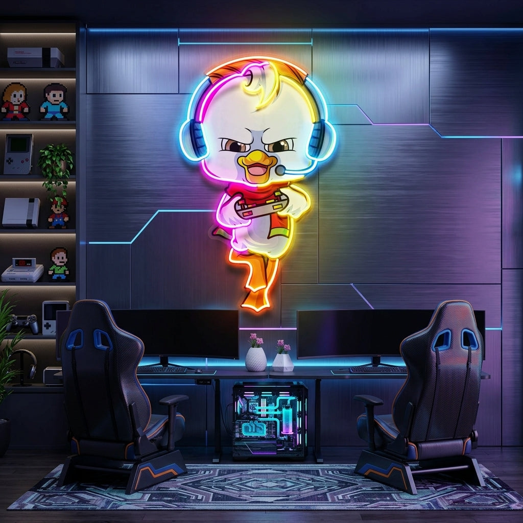The Gamers Duck Esport LED Neon Sign Light Pop Art 4