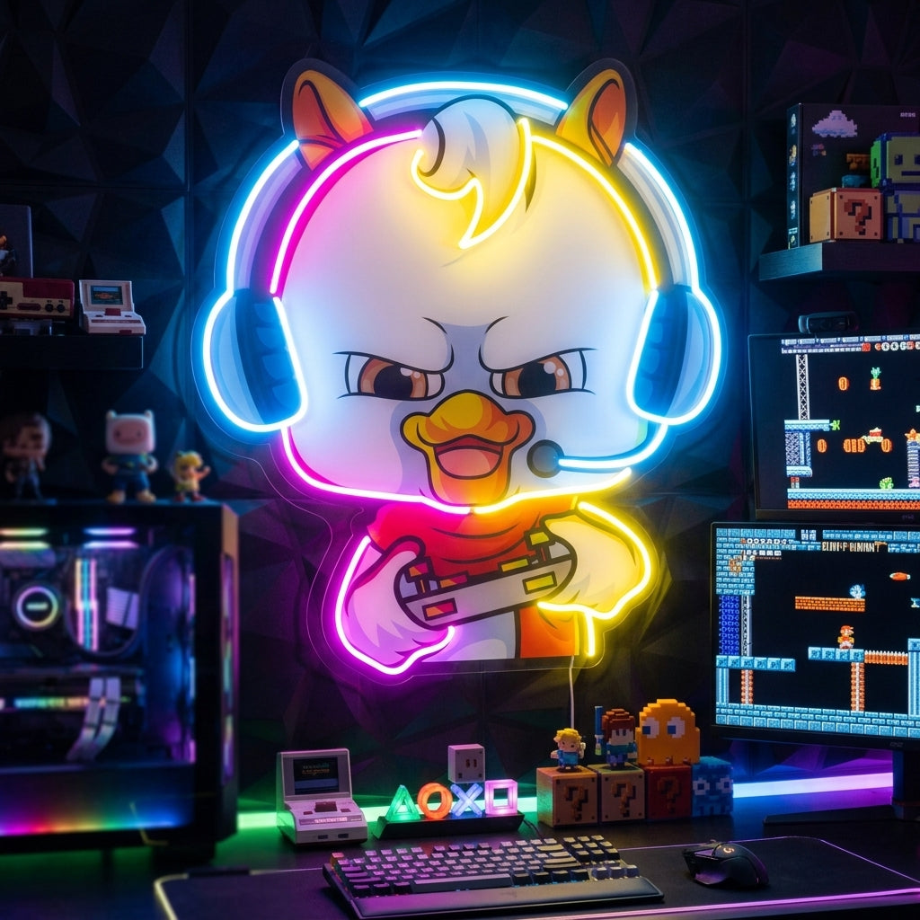 The Gamers Duck Esport LED Neon Sign Light Pop Art 6