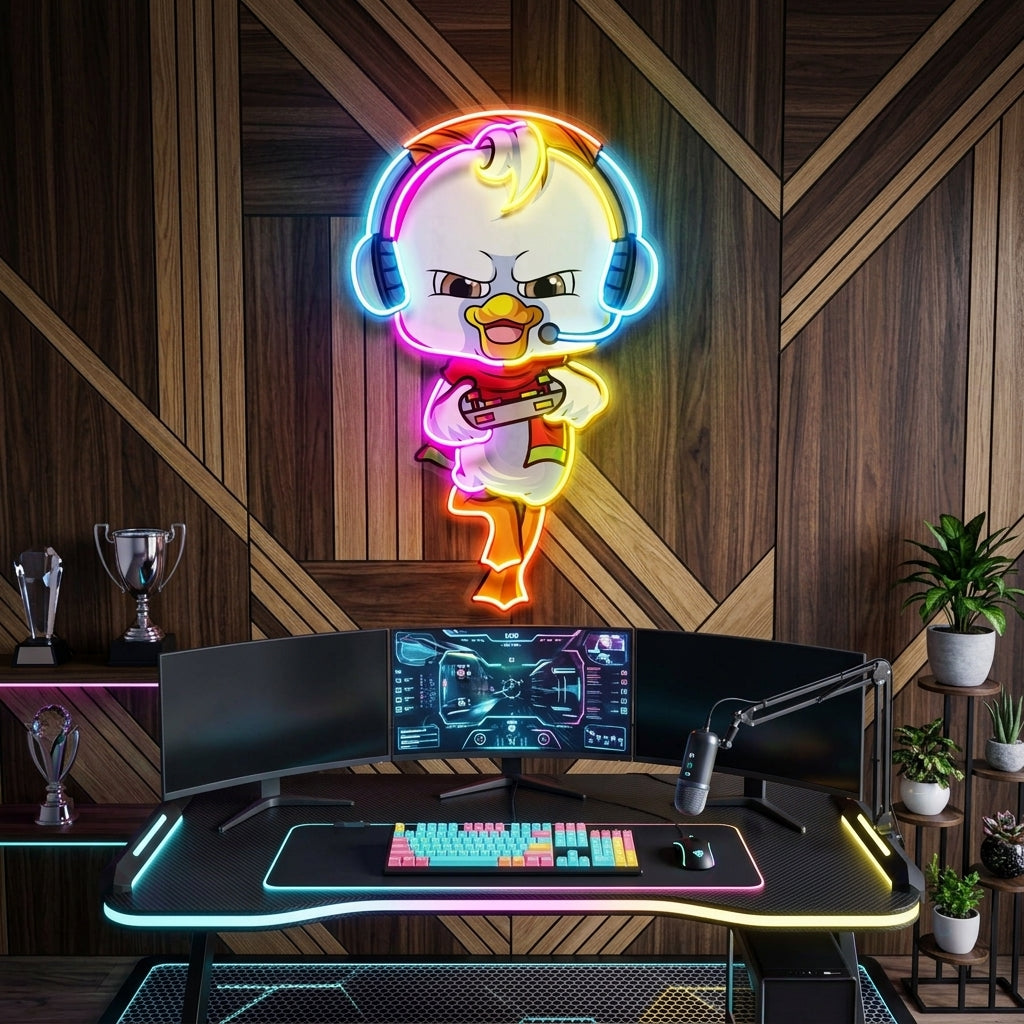 The Gamers Duck Esport LED Neon Sign Light Pop Art 9