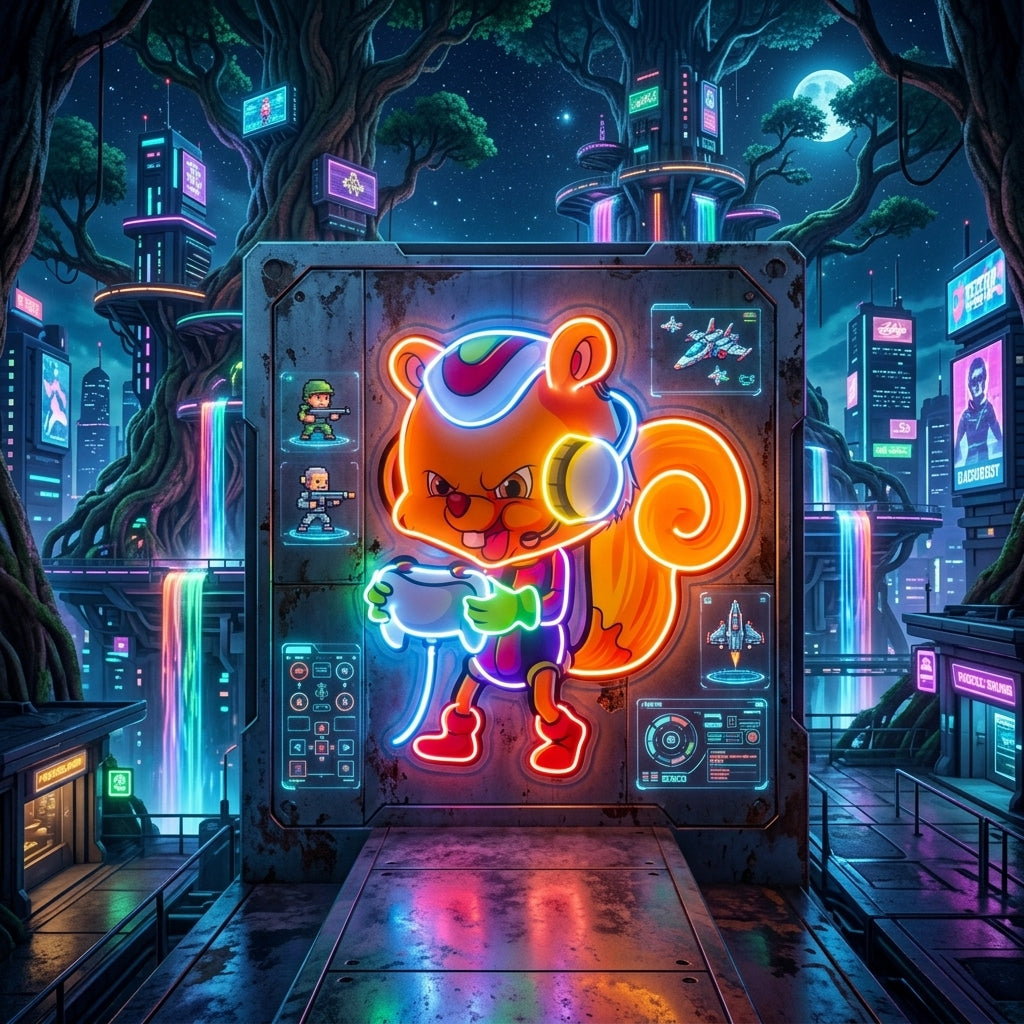 The Gamers Squirrel Esport LED Neon Sign Light Pop Art 1