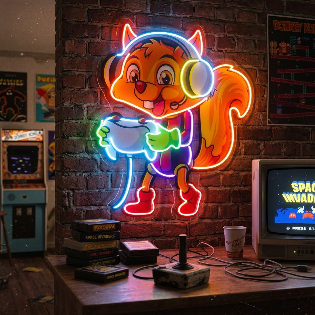 The Gamers Squirrel Esport LED Neon Sign Light Pop Art 8