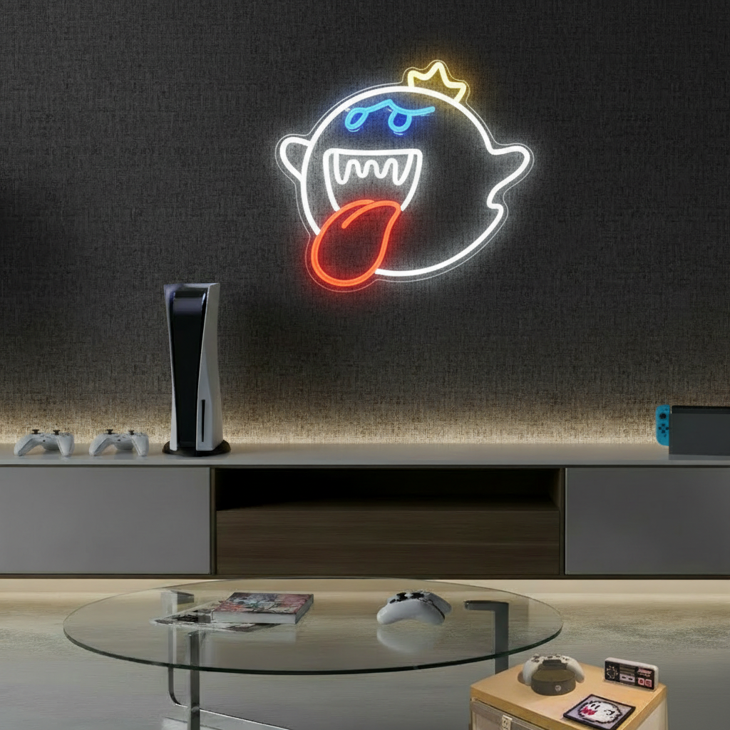 The Ghost Face Cartoon LED Neon Sign Boy Gaming Room Sign 1