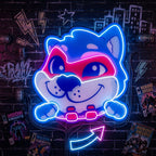 Wolf Mascot Gaming LED Neon Sign Light Pop Art 2