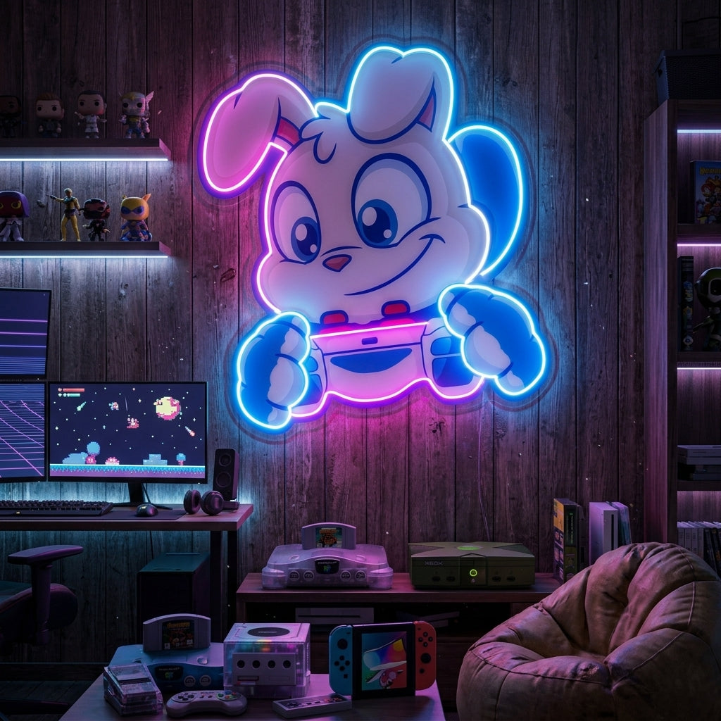 Wolf Mascot Gaming LED Neon Sign Light Pop Art 4