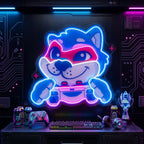 Wolf Mascot Gaming LED Neon Sign Light Pop Art 5