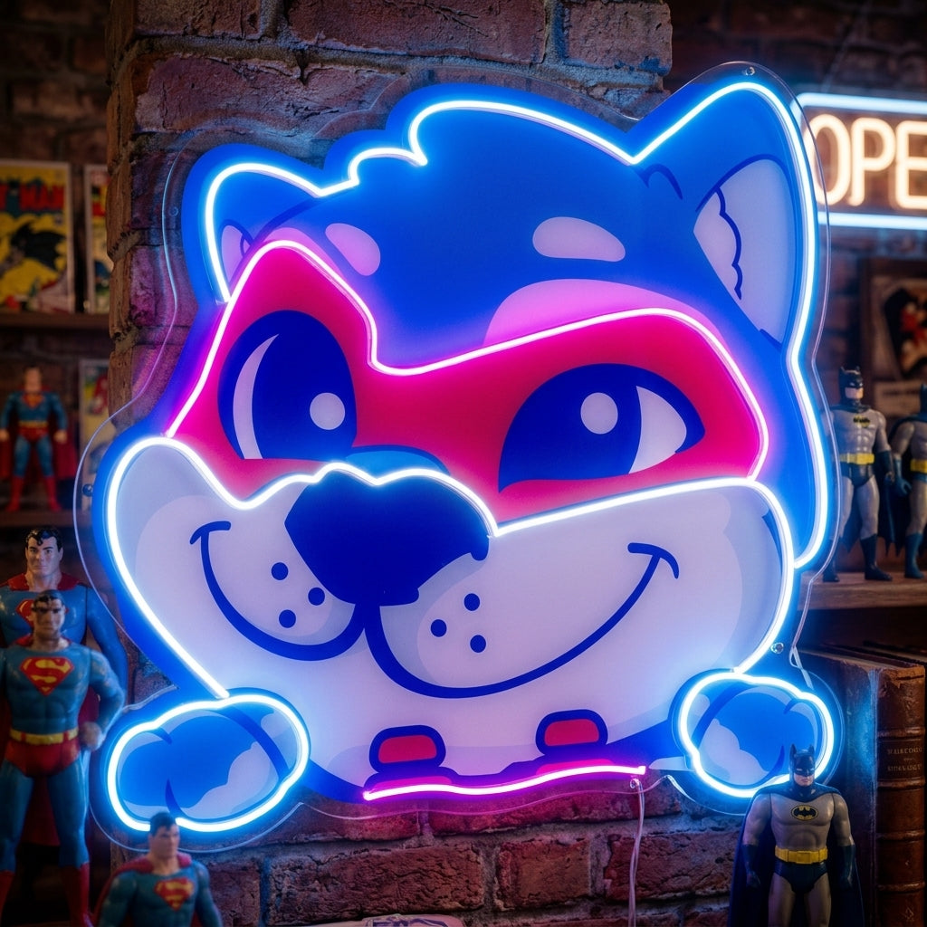 Wolf Mascot Gaming LED Neon Sign Light Pop Art 9